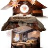 Paper Star Lantern 3PCS Christmas Paper Stars Lampshade 13.78 inch Hanging 3D Christmas Pentagram Lampshade 9 Points Lantern Foldable for Xmas Wedding decoración navideña-4