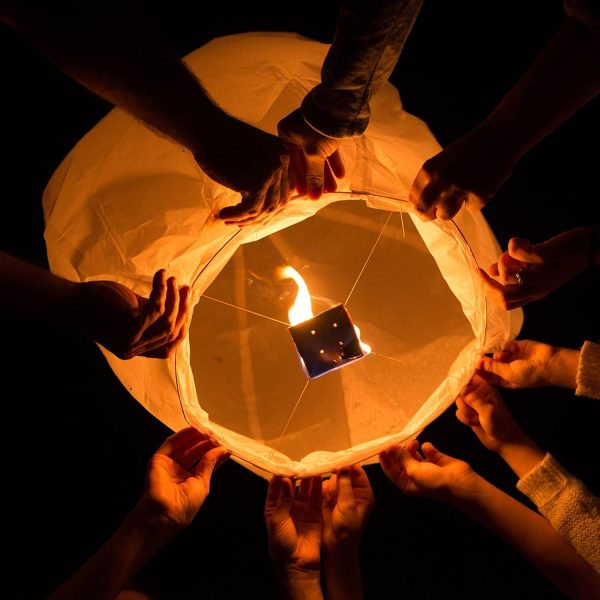 Chinese Lanterns 5Pcs Round Paper Lanterns Swinafer White Pack-1