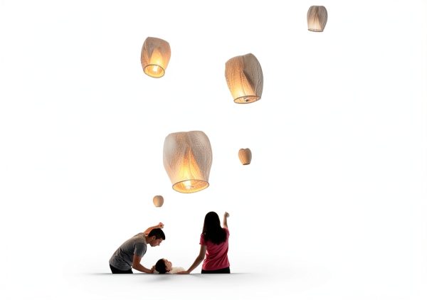 Chinese Lanterns 5Pcs Round Paper Lanterns Swinafer White Pack-2