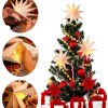 Paper Star Lantern 3PCS Christmas Paper Stars Lampshade 13.78 inch Hanging 3D Christmas Pentagram Lampshade 9 Points Lantern Foldable for Xmas Wedding decoración navideña-2