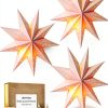 Paper Star Lantern 3PCS Christmas Paper Stars Lampshade 13.78 inch Hanging 3D Christmas Pentagram Lampshade 9 Points Lantern Foldable for Xmas Wedding decoración navideña-0