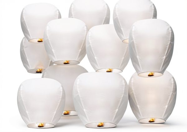 Chinese Lanterns 5Pcs Round Paper Lanterns Swinafer White Pack-0