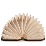 Originality Folding Accordion Lamp, Portable Wooden Desk Lamp, Japanese Gifts, Creative LED Paper Lantern with USB for Home Decoration(Walnut)-0