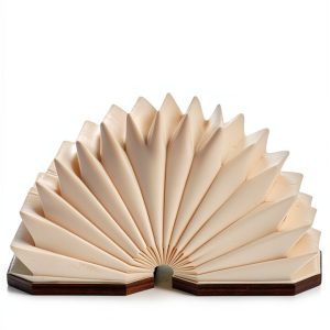 Originality Folding Accordion Lamp, Portable Wooden Desk Lamp, Japanese Gifts, Creative LED Paper Lantern with USB for Home Decoration(Walnut)-0