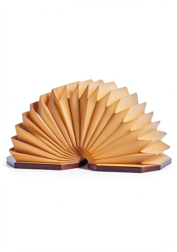 Originality Folding Accordion Lamp, Portable Wooden Desk Lamp, Japanese Gifts, Creative LED Paper Lantern with USB for Home Decoration(Walnut)-1