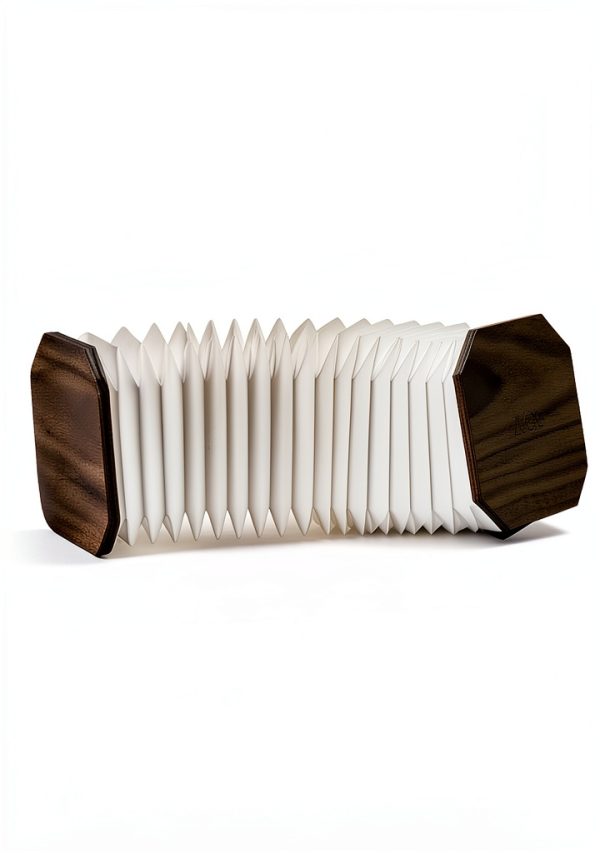 Originality Folding Accordion Lamp, Portable Wooden Desk Lamp, Japanese Gifts, Creative LED Paper Lantern with USB for Home Decoration(Walnut)-4