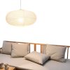 Large White Oblate Pendant Lamp Shade 55.5cm Chinses Lantern Home-3