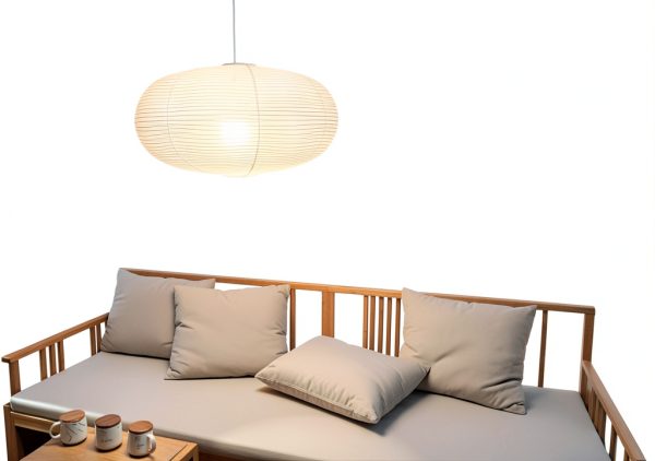 Large White Oblate Pendant Lamp Shade 55.5cm Chinses Lantern Home-3